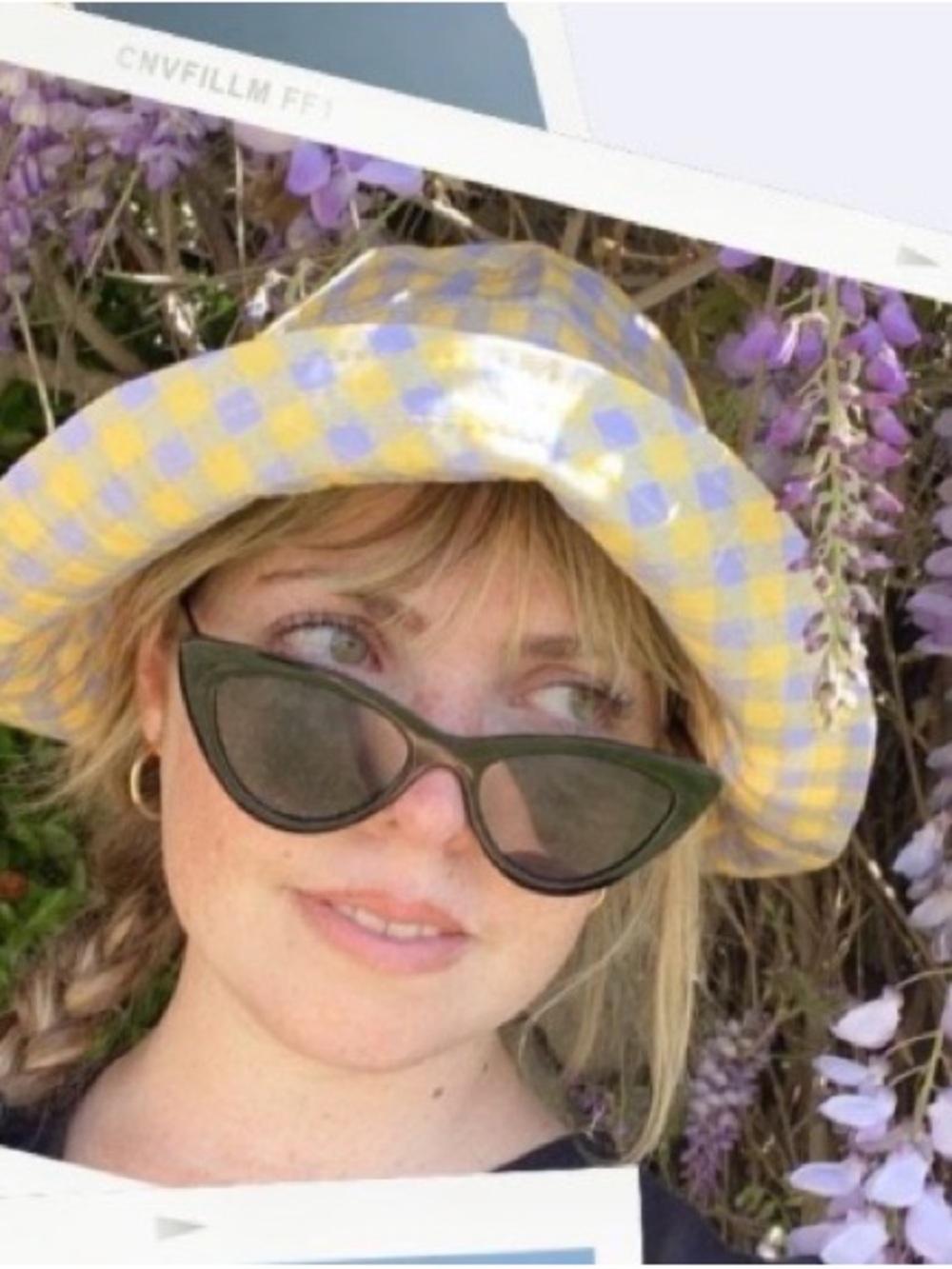 Gingham Bucket Hat in Yellow and Lavender